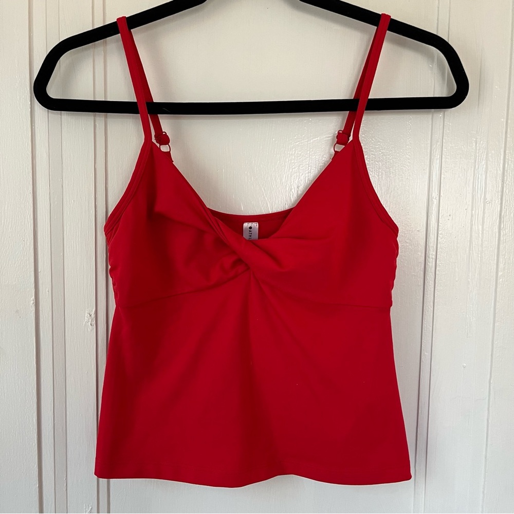 Athleta Red Twist-Front Tank Top